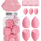 Makeup Sponge Set with Storage Jar, Latex-Free Finger Puff for Wet & Dry Foundation Application