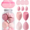 Makeup Sponge Set with Storage Jar, Latex-Free Finger Puff for Wet & Dry Foundation Application