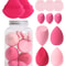 Makeup Sponge Set with Storage Jar, Latex-Free Finger Puff for Wet & Dry Foundation Application