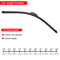 Universal Hook-Type Car Windshield Wiper Blades, Soft Rubber Frameless & Bracketless Design for 0-Streak Wiping