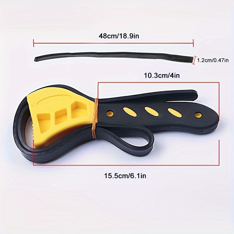 6Inch Adjustable Belt Wrench Chain Wrench Oil Filter Puller Disassembly Tool 1