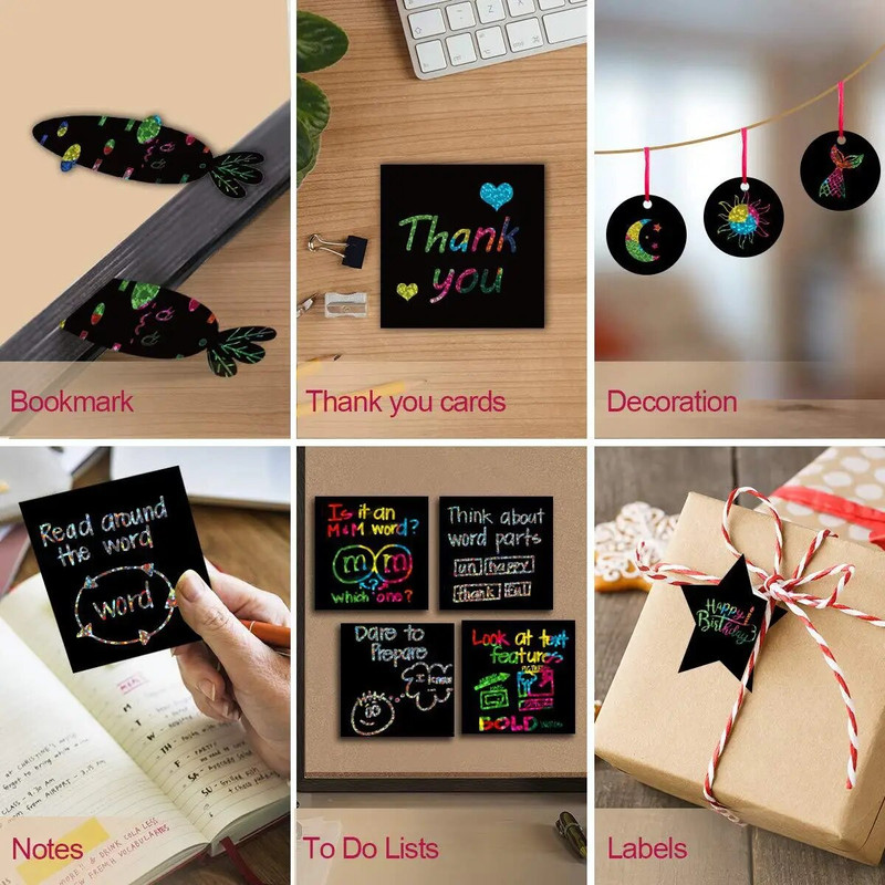 Dazzling Scratch Painting Kit ParentChild Interactive Toys With Note Cards  Handmade Painting Fun 3