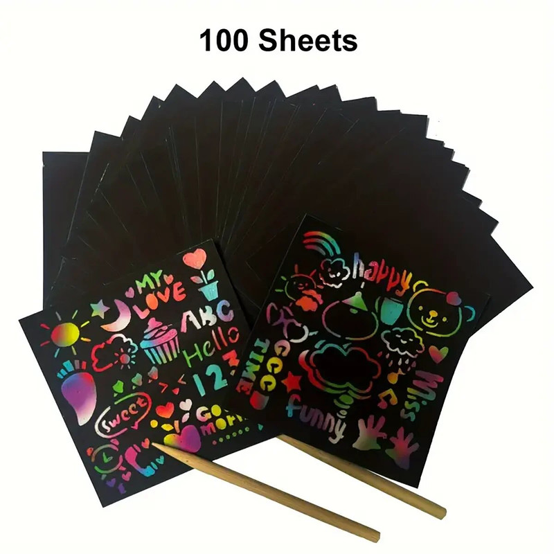 Dazzling Scratch Painting Kit ParentChild Interactive Toys With Note Cards  Handmade Painting Fun 4