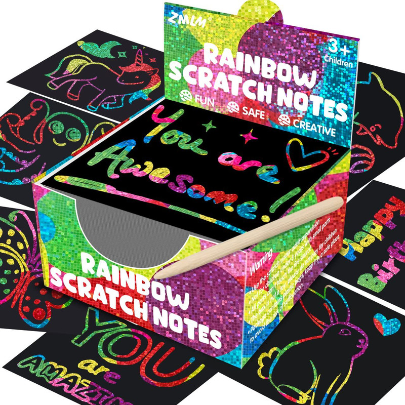 Dazzling Scratch Painting Kit ParentChild Interactive Toys With Note Cards  Handmade Painting Fun 8