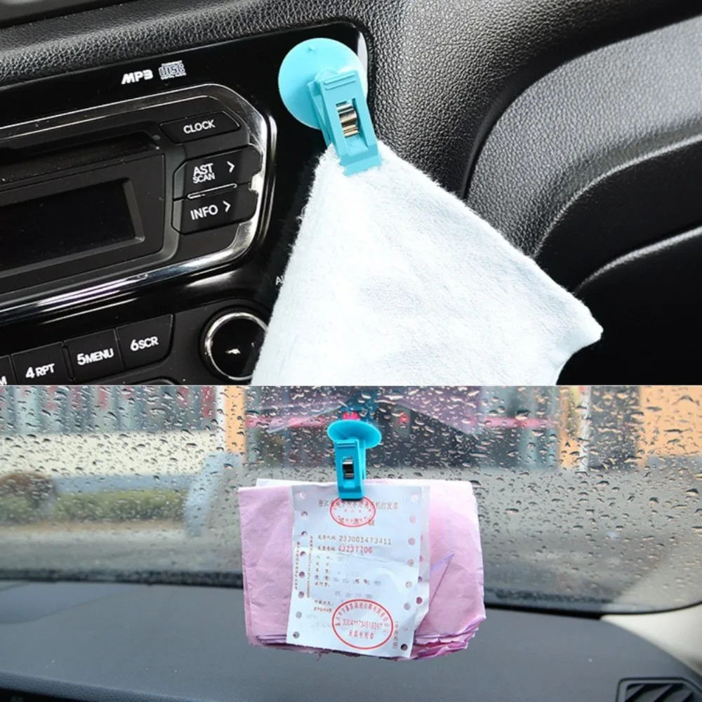 Car Interior Window Clip Black Suction Cap Clip For Sunshade Towel  Ticket Holder 1