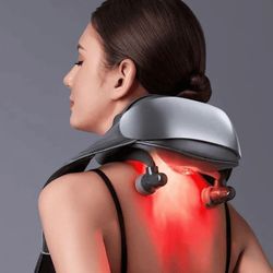 neck shoulder massager with heat & shiatsu kneading, deep tissue pain relief & red light therapy