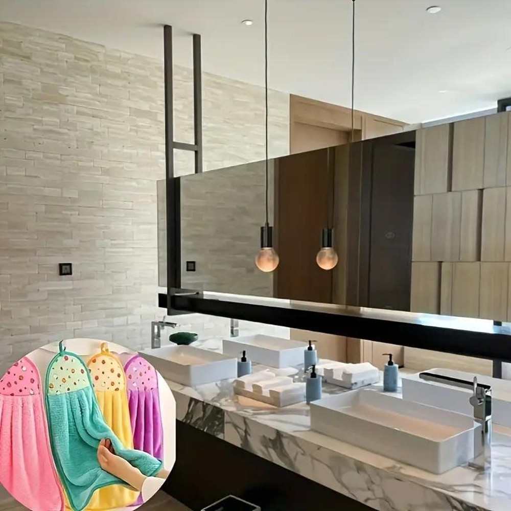 Premium Coral Velvet Bath Towels Set, Soft, Absorbent, and Versatile for Bathroom and Kitchen Use