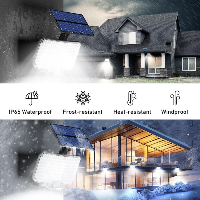 Solar Lights Outdoor 234LED 3 Modes Motion Sensor Flood Lights With Remote IP65 Waterproof Security