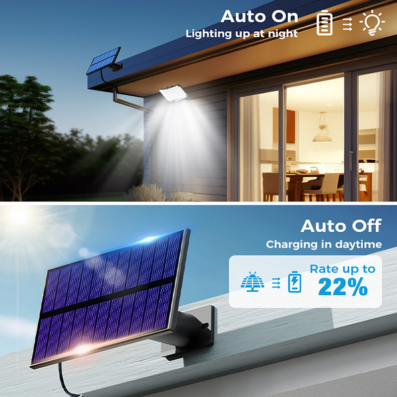 Solar Lights Outdoor 234LED 3 Modes Motion Sensor Flood Lights With Remote IP65 Waterproof Security