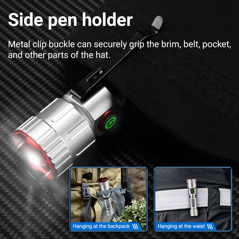 Mini Zoom Flashlight X80 High Bright White Beam Light Rechargeable Pocket Magnet Torch For Outdoor  5
