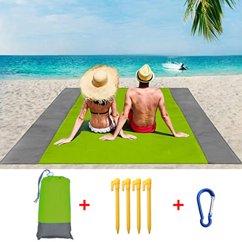 Fashion No Sand Beach Towels Mat Anti Sand Beach Blanket Oversized Pocket Picnic  Camping Windproof 5
