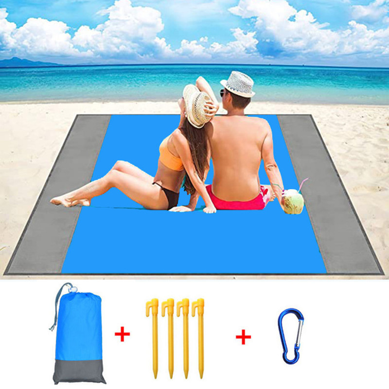 Fashion No Sand Beach Towels Mat Anti Sand Beach Blanket Oversized Pocket Picnic  Camping Windproof 6