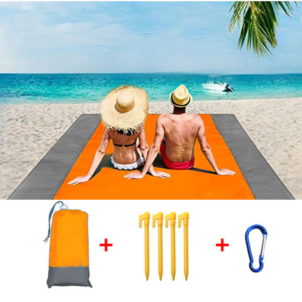 Fashion No Sand Beach Towels Mat Anti Sand Beach Blanket Oversized Pocket Picnic  Camping Windproof 7