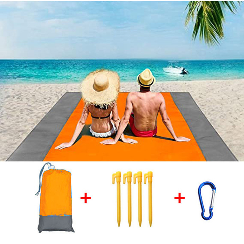 Fashion No Sand Beach Towels Mat Anti Sand Beach Blanket Oversized Pocket Picnic  Camping Windproof 7