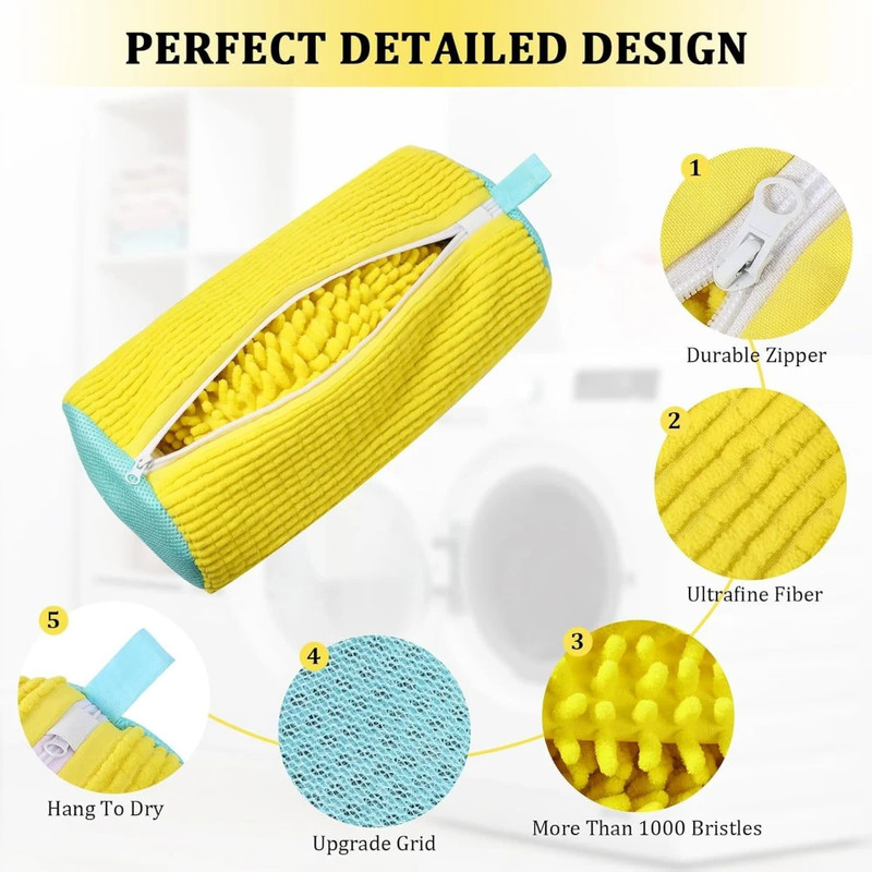Shoe Laundry Bag, Tear-Resistant Padded Net Protector for Machine Washing, Polyester Nylon Wash Bags for Shoes