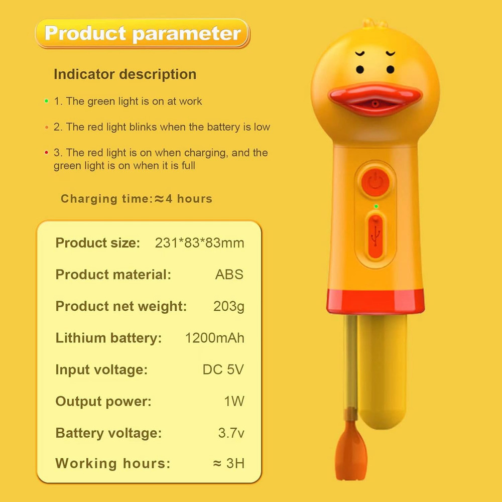 Yellow Duck Pet Cleaning Bathing Electric Foam Machine USB Charging Automatic Soap Dispenser For Do 6