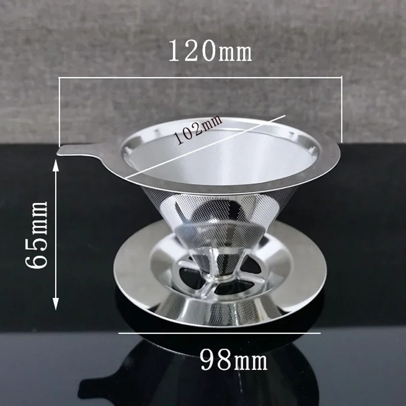 Stainless Steel Reusable Coffee Filter Portable DoubleLayer Paperless Pour Over Dripper For Easy Cl 5