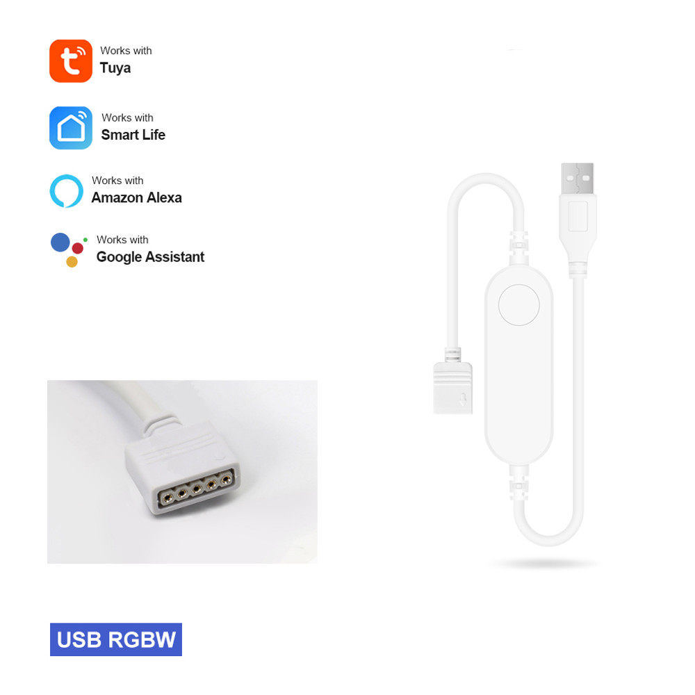 Tuya Smart Life WiFi RGB LED Light Strip Controller, 5V-24V, 3Pin/4Pin, Wireless Remote, Works with Alexa, Google Home