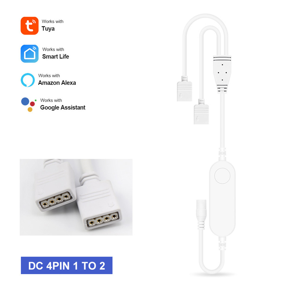 Tuya Smart Life WiFi RGB LED Light Strip Controller, 5V-24V, 3Pin/4Pin, Wireless Remote, Works with Alexa, Google Home