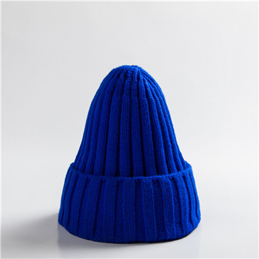 Trendy Knitted Beanie, Solid Color Winter Hat, Warm Ear Protection for Men and Women, Chunky Curl Edge Hood