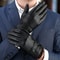 Mens Winter Gloves, Touch Screen, Windproof, Driving, Keep Warm, Black Mittens for Autumn and Business