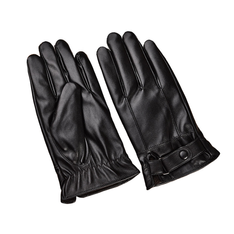 Mens Winter Gloves, Touch Screen, Windproof, Driving, Keep Warm, Black Mittens for Autumn and Business