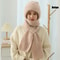 Womens Winter Knitted Hat, Scarf One Piece, Double Warm Padded Beanie, Thickened Wind Proof Snow Hat