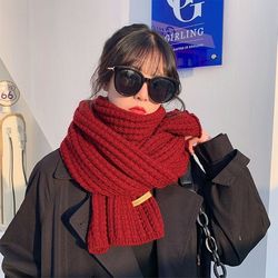 thick cable knit scarf, chunky winter wrap for women and men, luxury feel neckerchief for travel