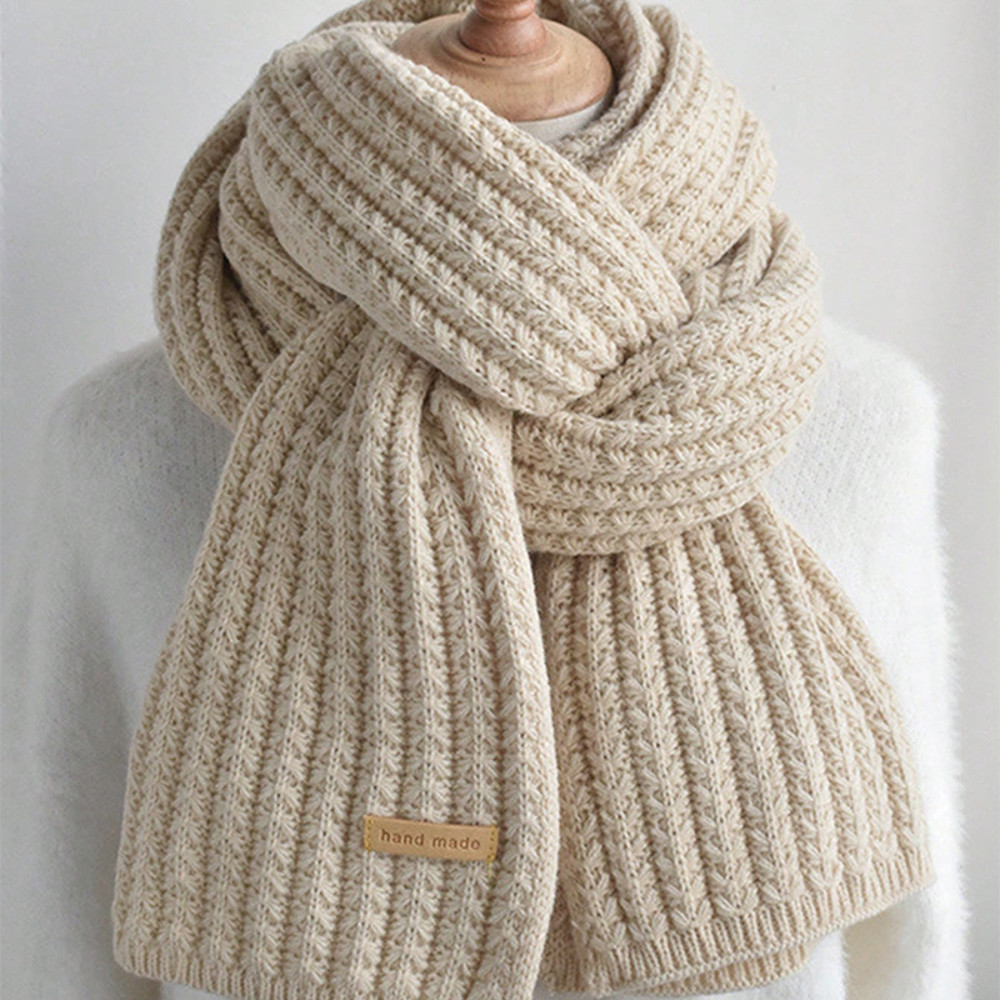 Thick Cable Knit Scarf, Chunky Winter Wrap for Women and Men, Luxury Feel Neckerchief for Travel