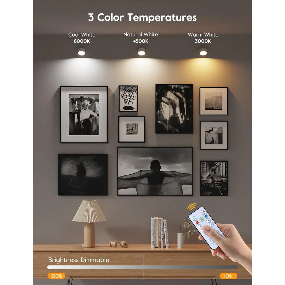 Rechargeable Dimmable LED Magnetic Wall Sconce Lights Wall Mounted Lights With Remote 2