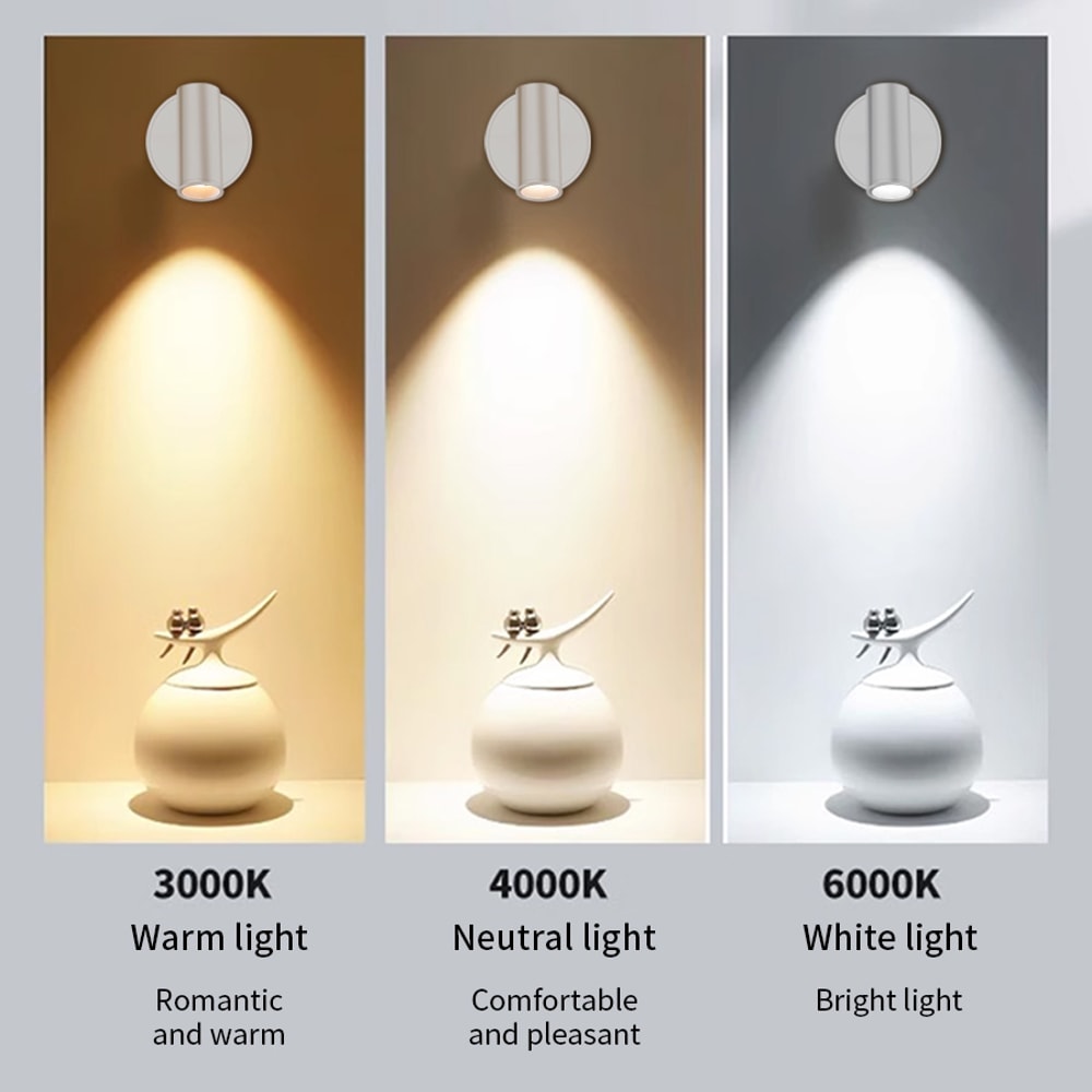 LED Cordless Wall Light With Magnetic Base USB Rechargeable Touch Switch Dimmable Bedside Reading L 6