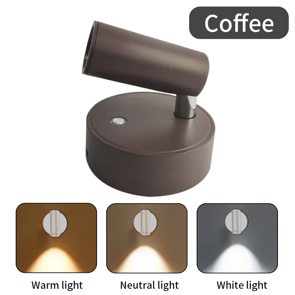 LED Cordless Wall Light With Magnetic Base USB Rechargeable Touch Switch Dimmable Bedside Reading L 3