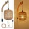 Living Room Woven Light Bedside Lamp Led Rattan Wall Lamp Bedroom E27 Retro Hemp Rope Decor Fixture 0