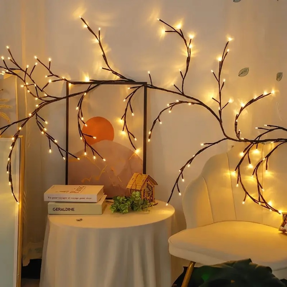 Willow Vine Branch Lights Warm White Light, LED USB Wall Decoration Lights for Room Wedding Decor