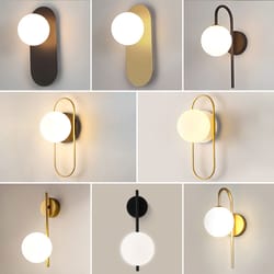 black gold interior led wall lamps wall lights with bulb for bedroom, led wall sconce for home lighting