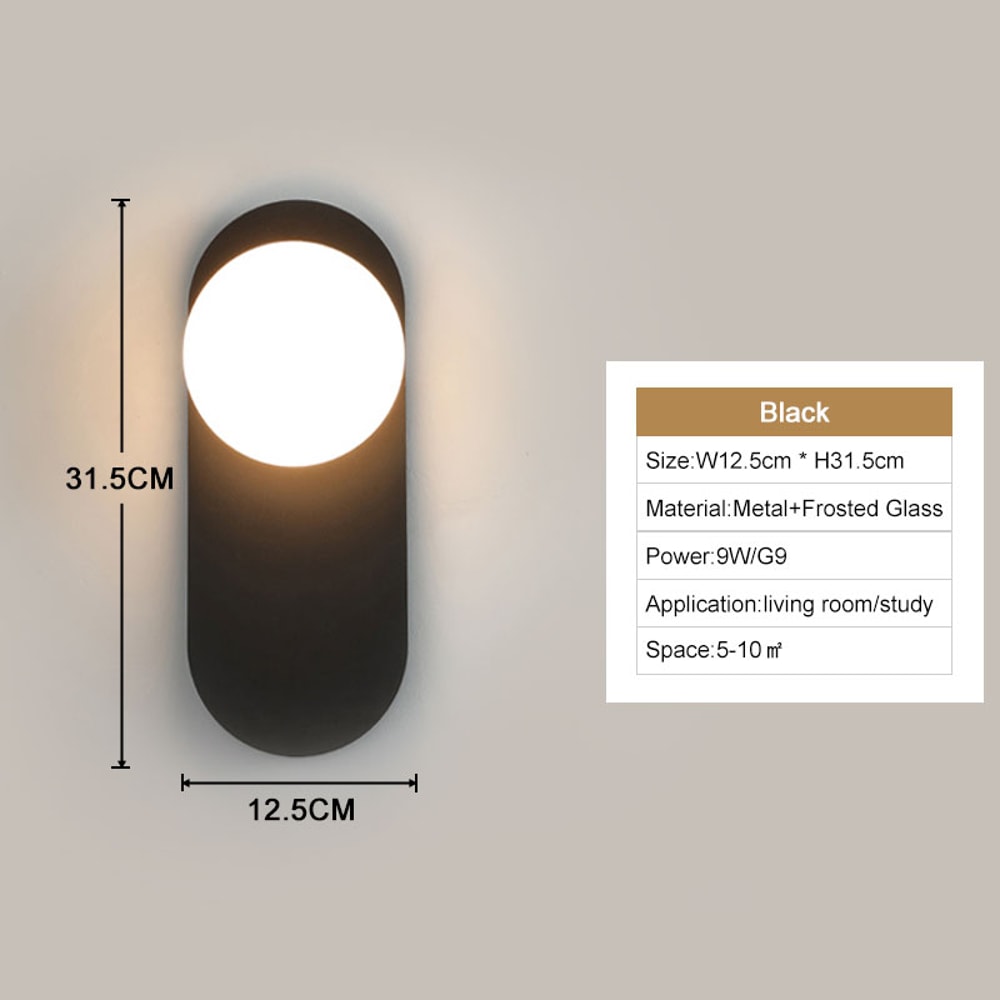 Black Gold Interior LED Wall Lamps Wall Lights With Bulb For Bedroom LED Wall Sconce For Home Light 6