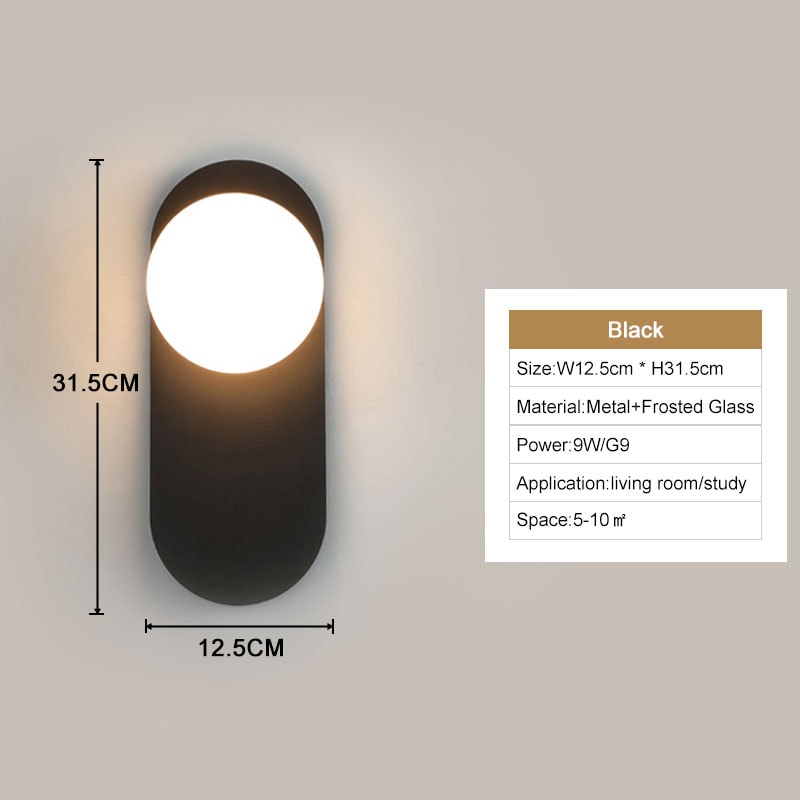 Black Gold Interior LED Wall Lamps Wall Lights With Bulb For Bedroom LED Wall Sconce For Home Light 6