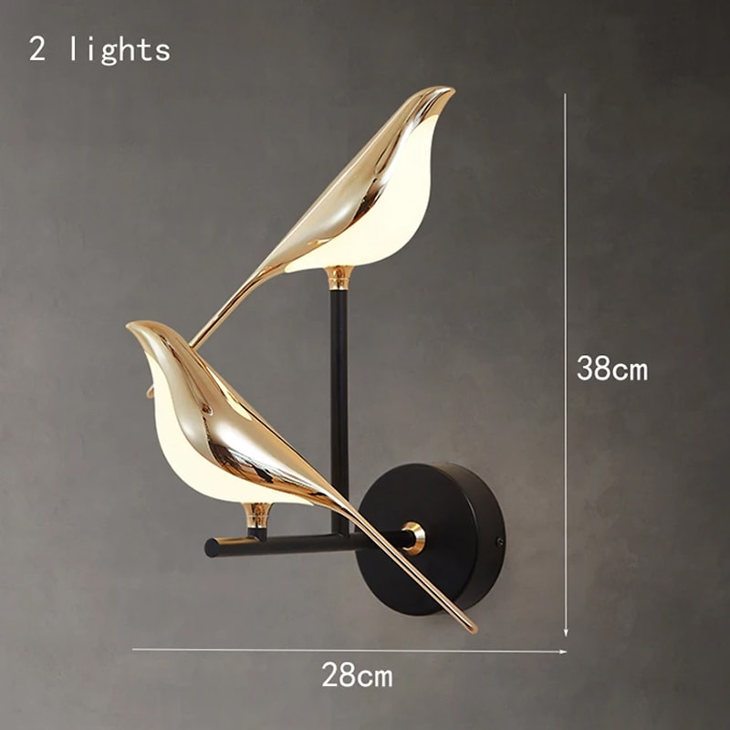 Nordic Golden Bird LED Wall Lights Parlor Bar Creative Wall Lamps Novelty Sconces Bedroom Bedside L