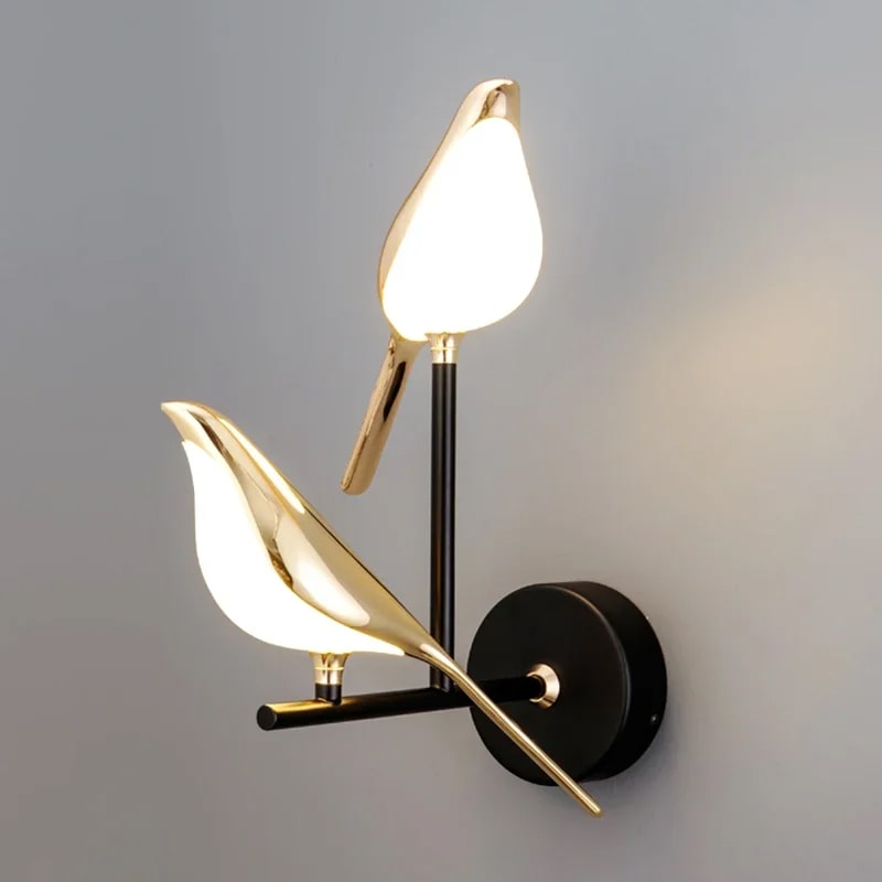 Nordic Golden Bird LED Wall Lights Parlor Bar Creative Wall Lamps Novelty Sconces Bedroom Bedside L