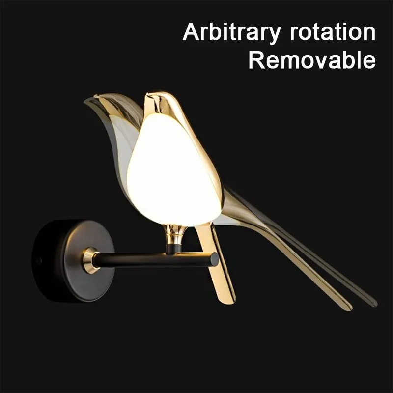 Nordic Golden Bird LED Wall Lights Parlor Bar Creative Wall Lamps Novelty Sconces Bedroom Bedside L