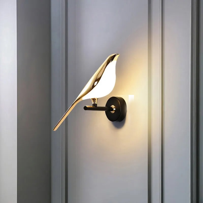 Nordic Golden Bird LED Wall Lights Parlor Bar Creative Wall Lamps Novelty Sconces Bedroom Bedside L