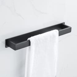 no drill black stainless steel towel holder, self adhesive bathroom towel rack, wall shower shelf