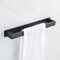 No Drill Black Stainless Steel Towel Holder Self Adhesive Bathroom Towel Rack Wall Shower Shelf 0