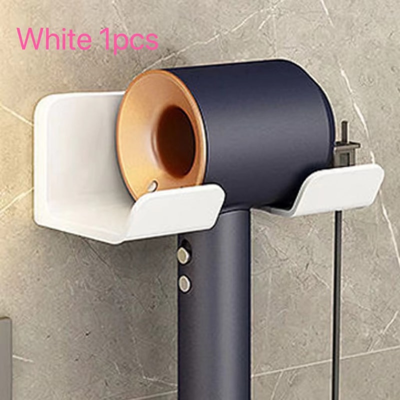 Wall Mounted Hair Dryer Holder Multi Functional Bathroom Storage Rack Hair Tool Organizer Shelf 2