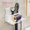 Wall Mounted Hair Dryer Holder Multi Functional Bathroom Storage Rack Hair Tool Organizer Shelf 5