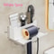 Wall Mounted Hair Dryer Holder Multi Functional Bathroom Storage Rack Hair Tool Organizer Shelf 5