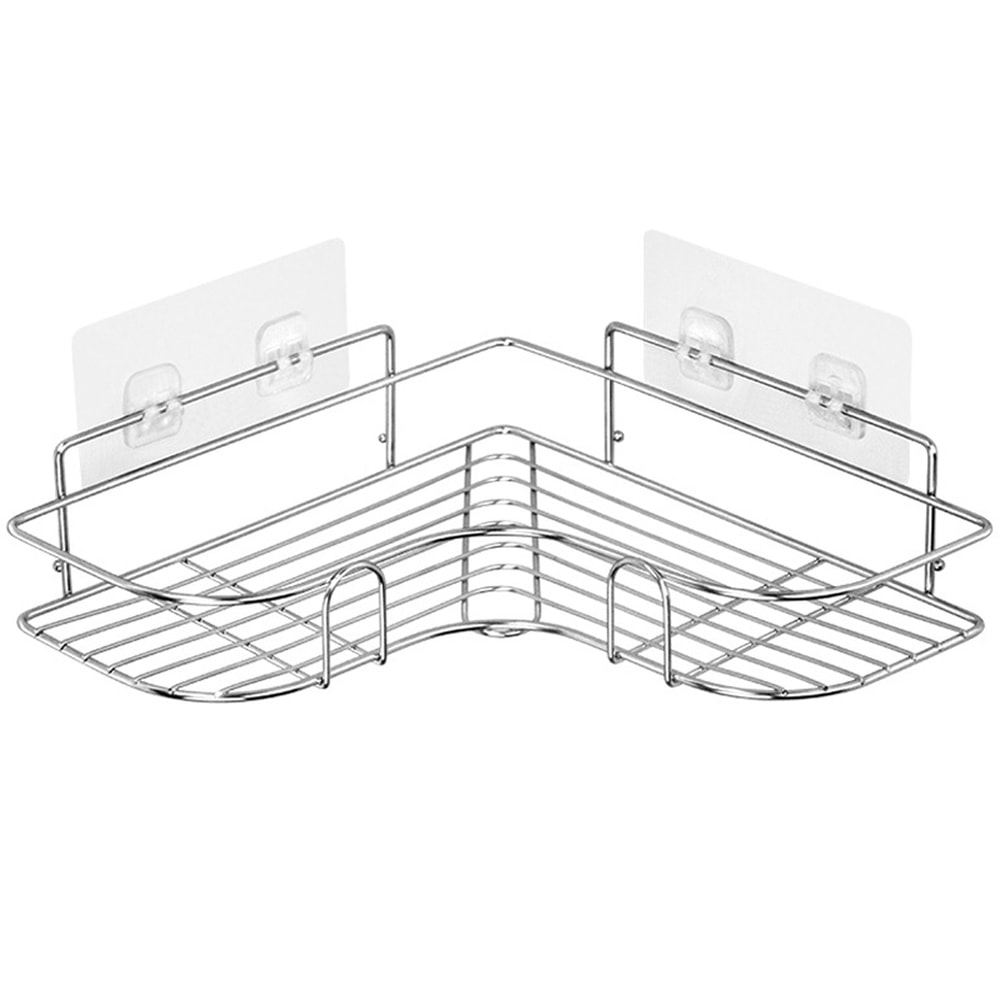 Stainless Steel Triangular Household Bathroom Storage Rack, Durable Shampoo Soap Storage Shelves for Kitchen Use