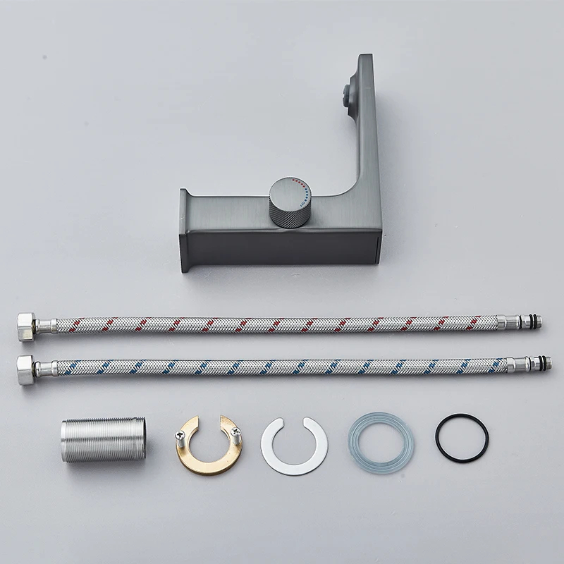 Intelligent LED Digital Display Bathroom Basin Faucet Brass Deck Mounted Washbasin Hot Cold Water M 6