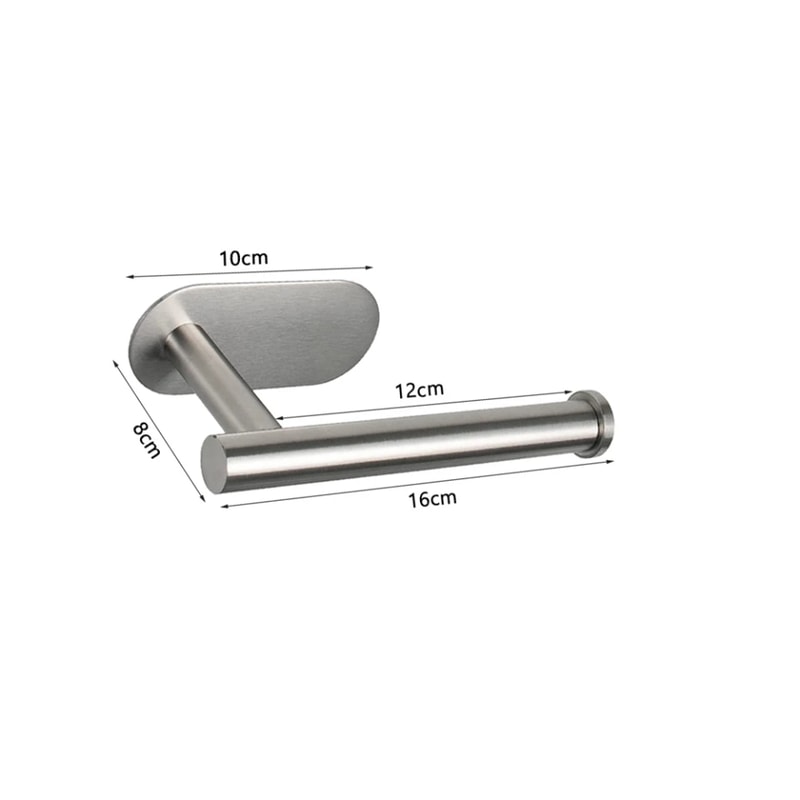 Stainless Steel No Punching Wall Mounted Toilet Paper Holder Rustproof Bathroom Kitchen Roll Paper 2