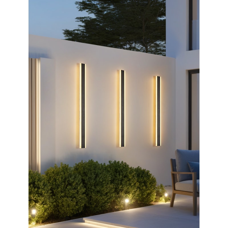Minimalist Wall Lamps Line Light Long Strip Outdoor Garden Wall Lamp For Villa Background Decoratio 8